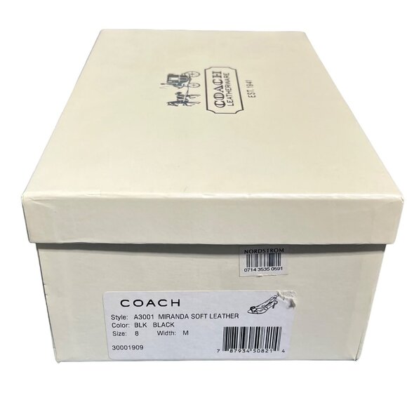 Coach Miranda Soft Leather Black Slingback Heels Size 8 - Picture 6 of 6